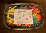 Includes instructions and the manipulatives to play this popular game. The Trading Game develops concepts of place value and the basic strategy for understanding carrying and borrowing. Includes: dinosaur manipulatives, die and instructions.