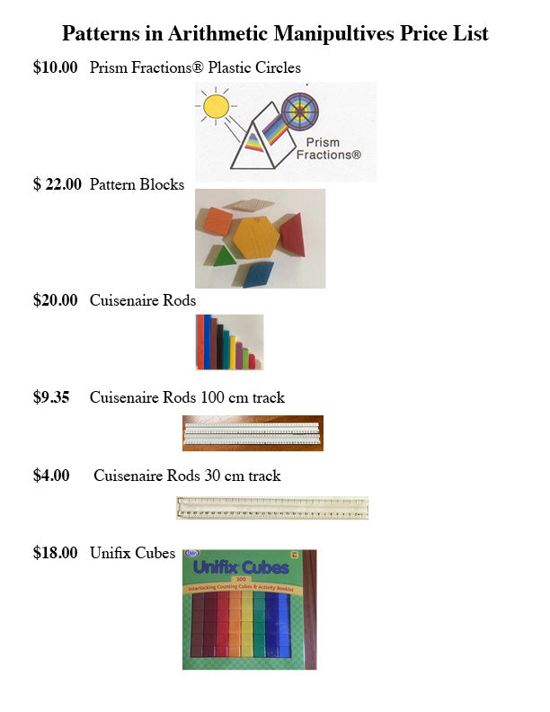 Manipulatives Price List