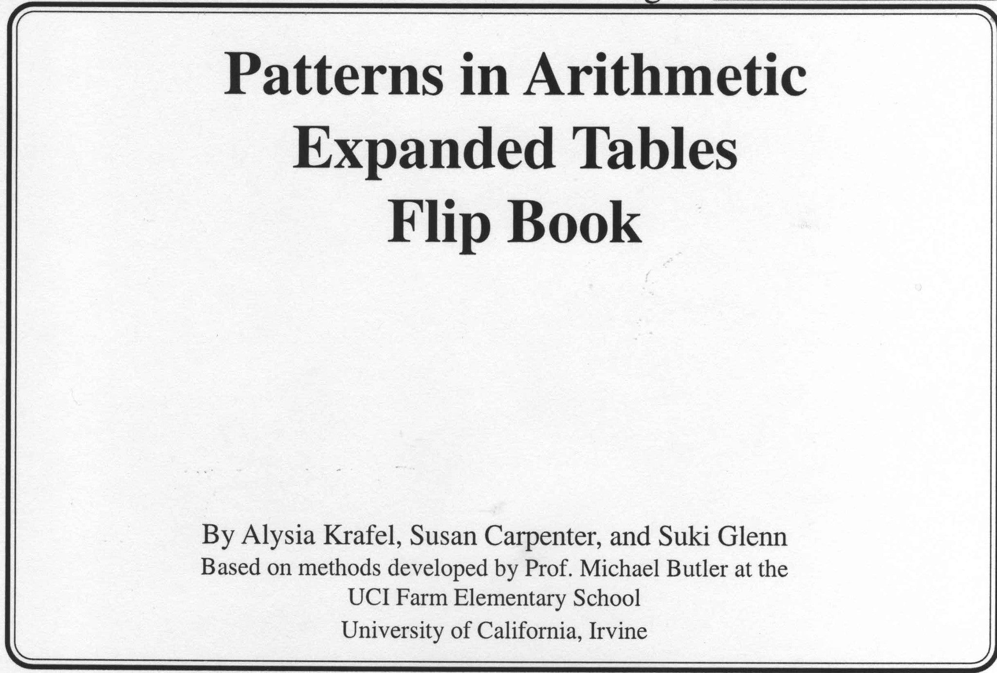 Expanded Tables Flip Book