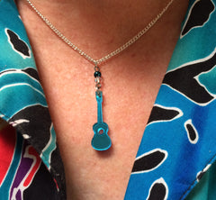 Ukulele turquoise charm necklace